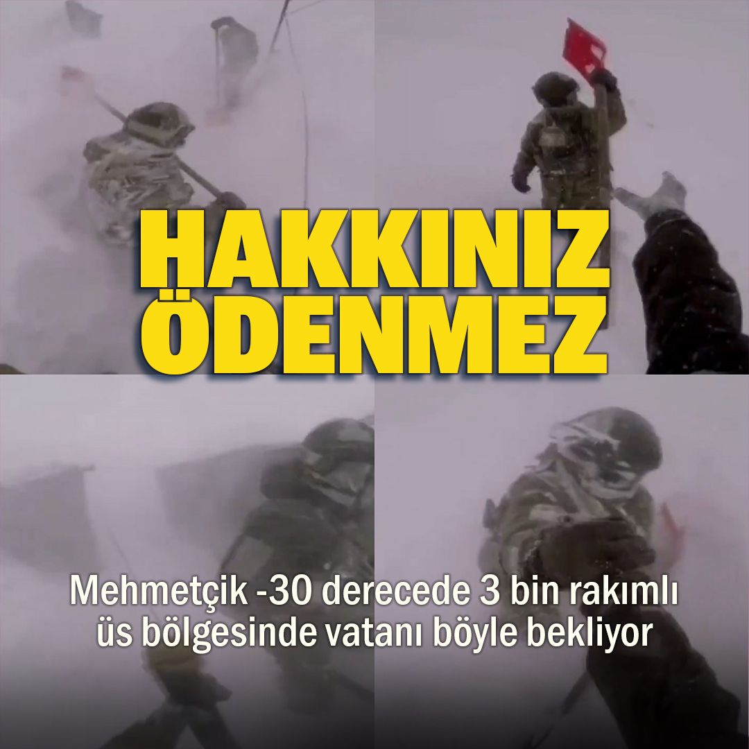 Mehmetçiğin, 3 bin metrede eksi 30'da karla mücadelesi