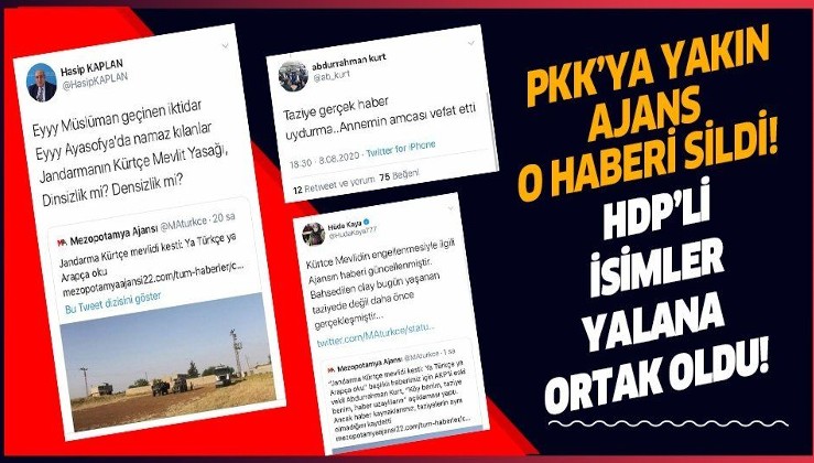 Son dakika: PKK’ya yakın Mezopotamya Ajansı haberini sildi! HDP'li isimler o yalana ortak oldu...