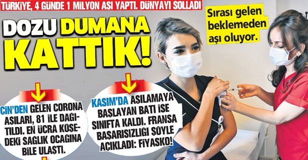 'Dozu' dumana kattık! Türkiye 4 günde 1 milyon koronavirüs aşısı yaptı, dünyayı solladı
