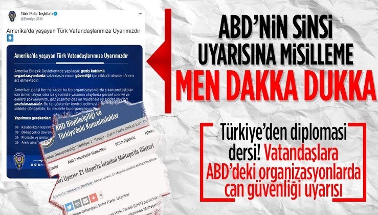 EGM ve Dışişleri'nden ABD'de yaşayan Türklere uyarı: Kalabalıktan kaçının
