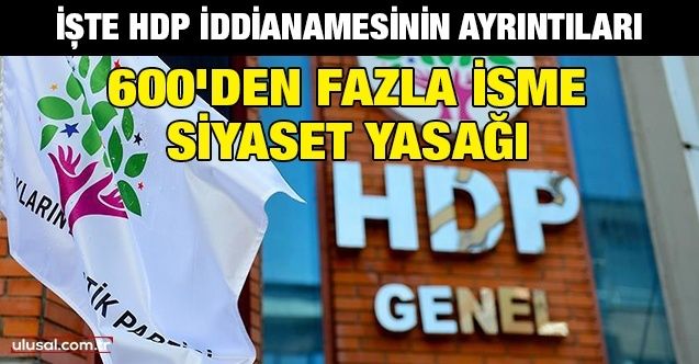 İşte HDP iddianamesinin ayrıntıları: 600'den fazla isme siyaset yasağı