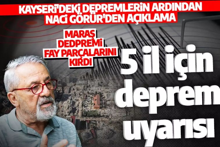 Kayseri'deki depremlerin ardından Naci Görür'den 5 il için dikkat çeken açıklama!