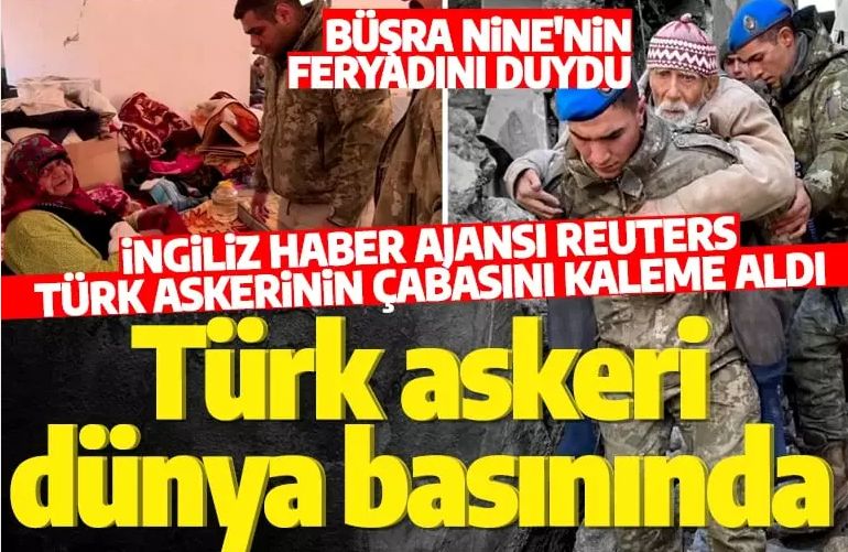 Türk askeri dünya basınında: Büşra Nine'nin yardımına koşan Türk askerinin çabası takdir topladı