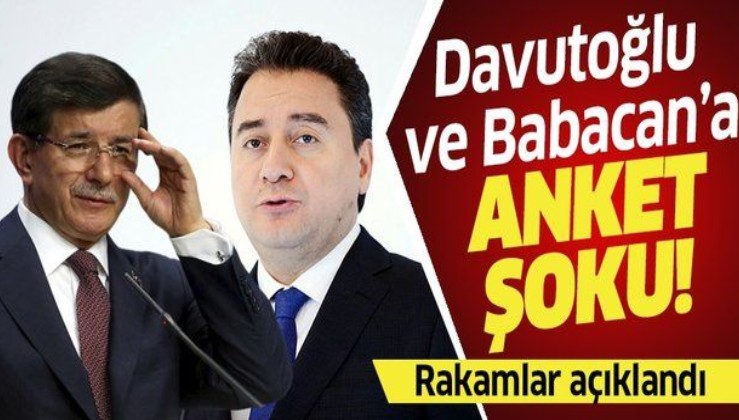 Davutoğlu ve Ali Babacan'a anket şoku.