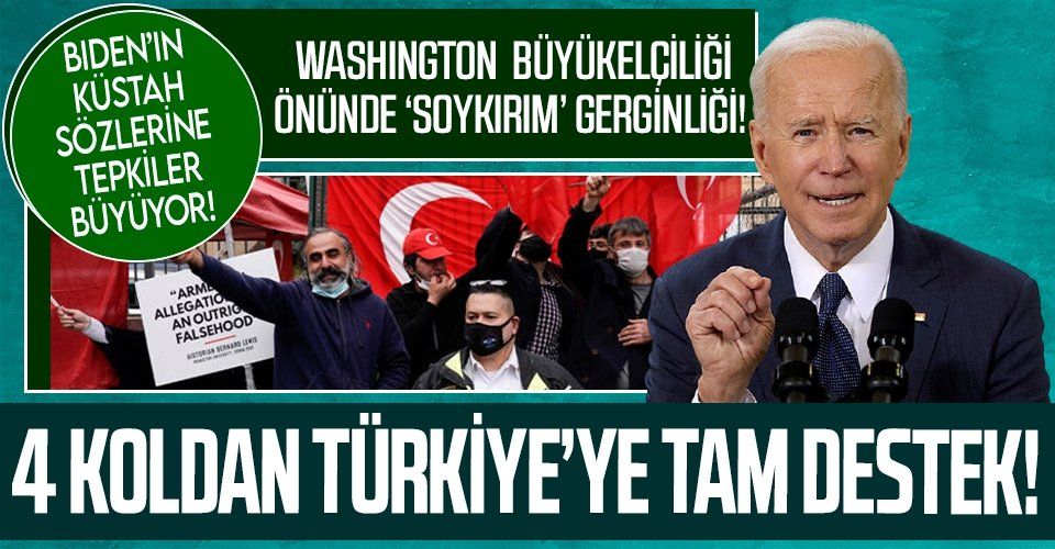 Türkiye'nin Washington Büyükelçiliği önünde Biden'ın 'soykırım' açıklamaları protesto edildi!